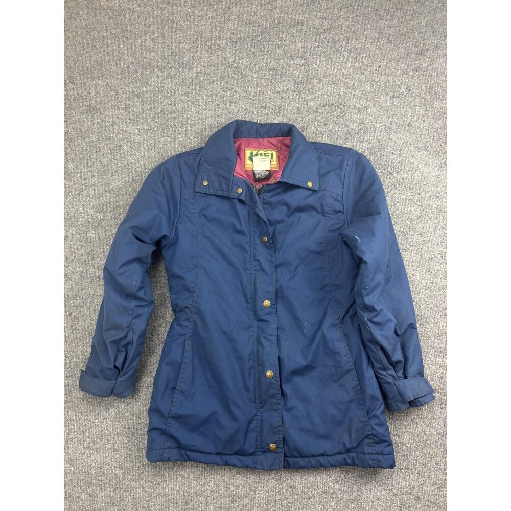 REI Co-op Jacket Womens 10 Navy Blue Thinsulate Insulated Snap Front Pockets 3M